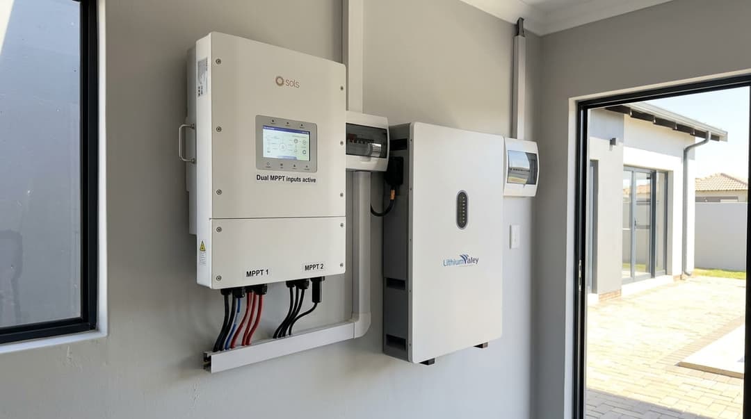 An installed 8kW hybrid solar inverter