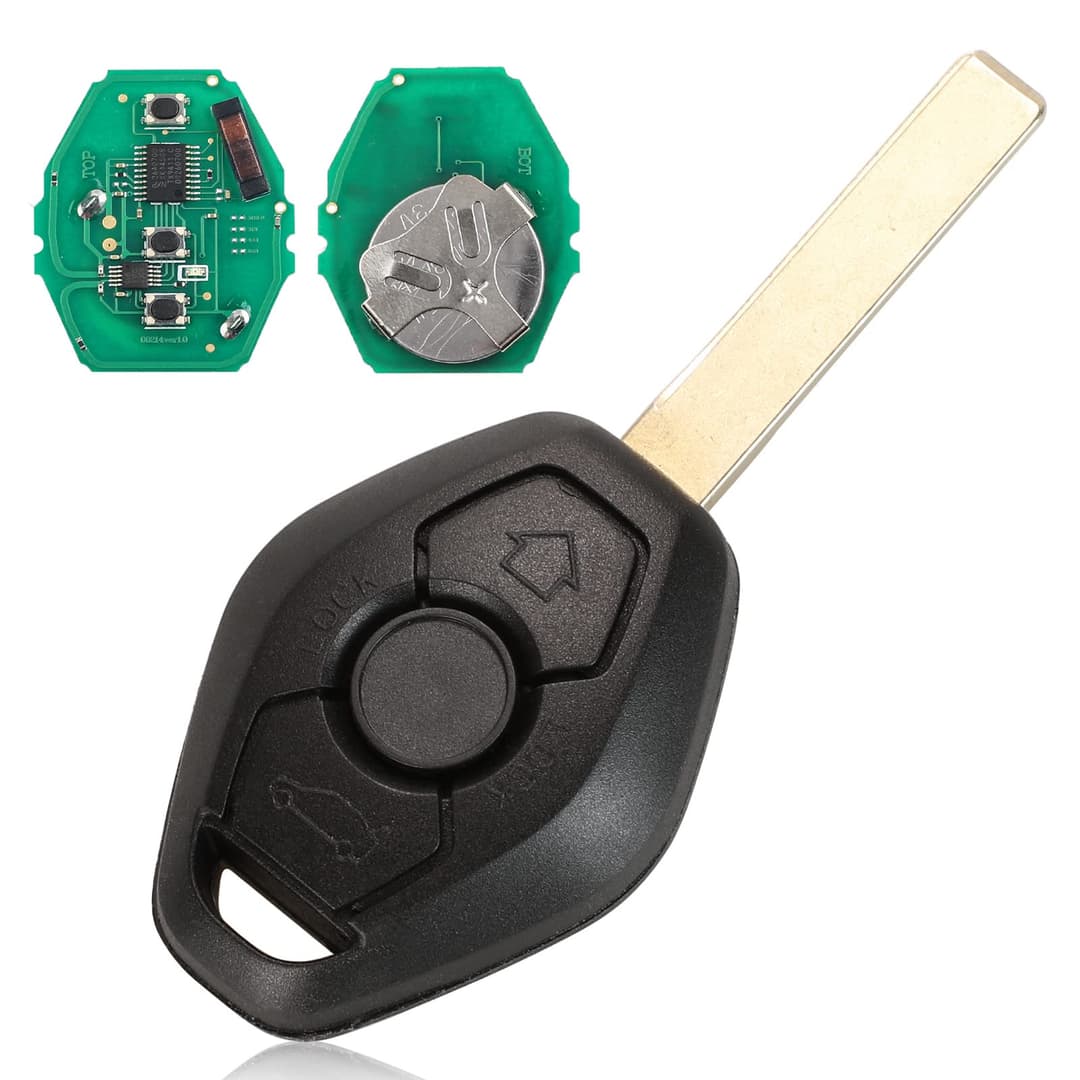 BMW E46 key fob with battery compartment open