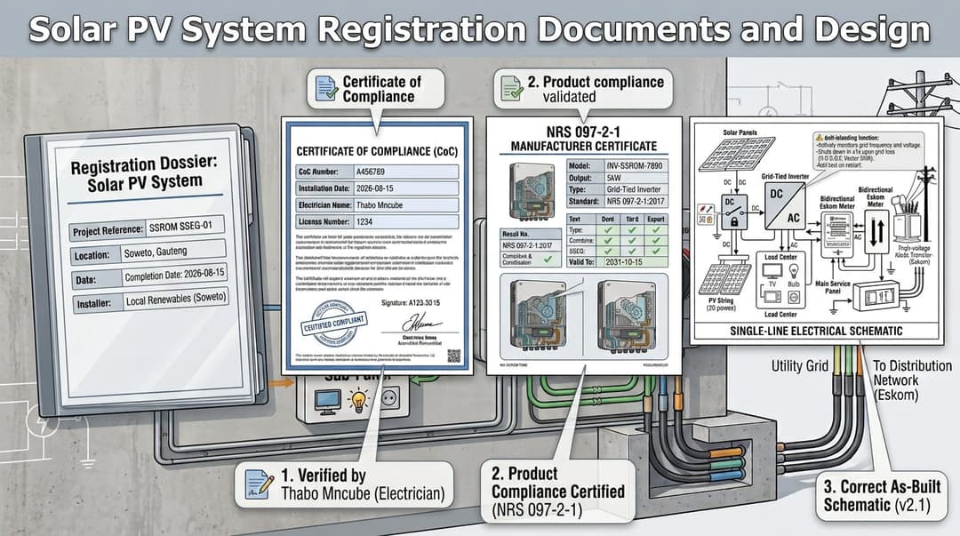 An organized arrangement of solar registration documents