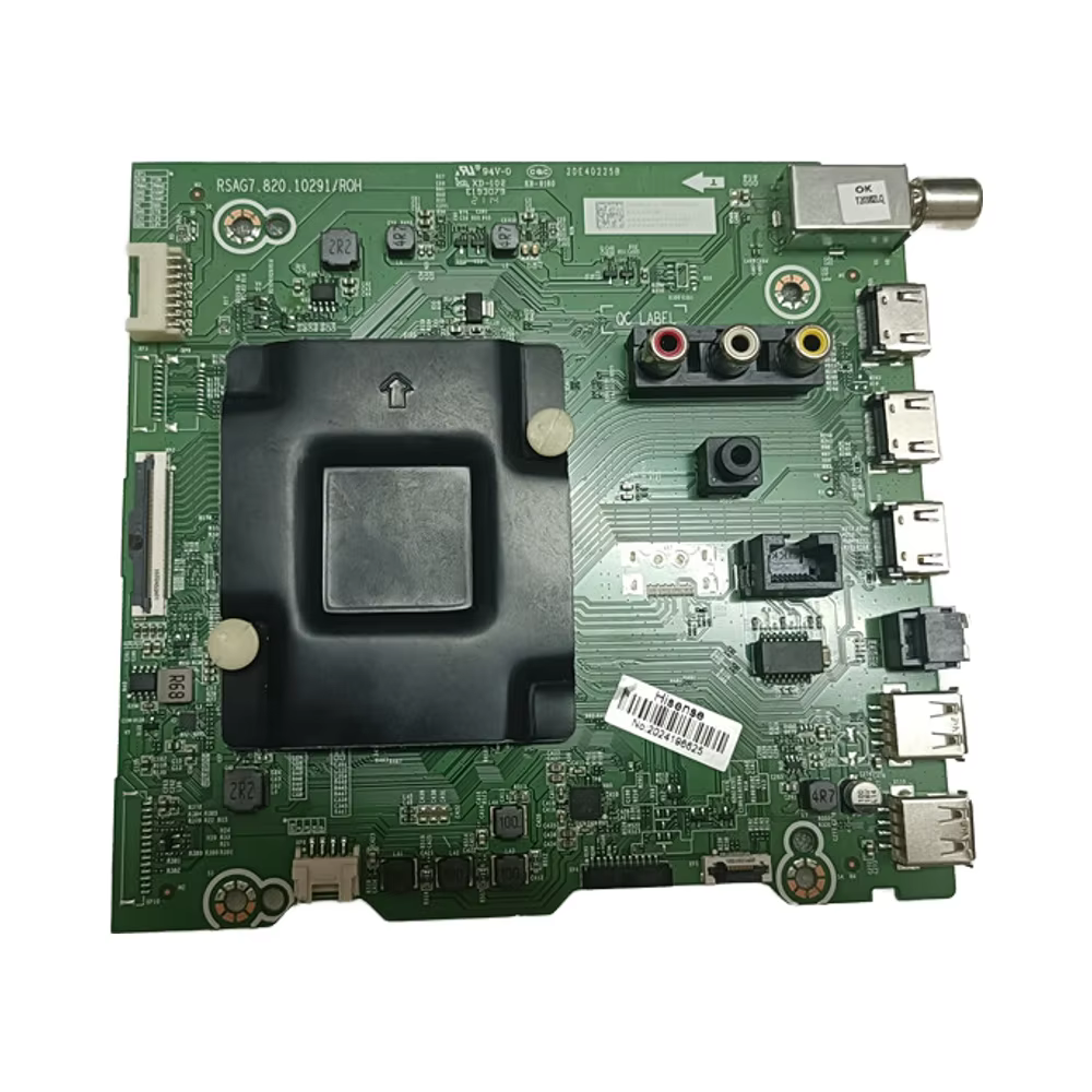 Hisense board with a white label showing the RSAG number and 'Certified Refurbished'