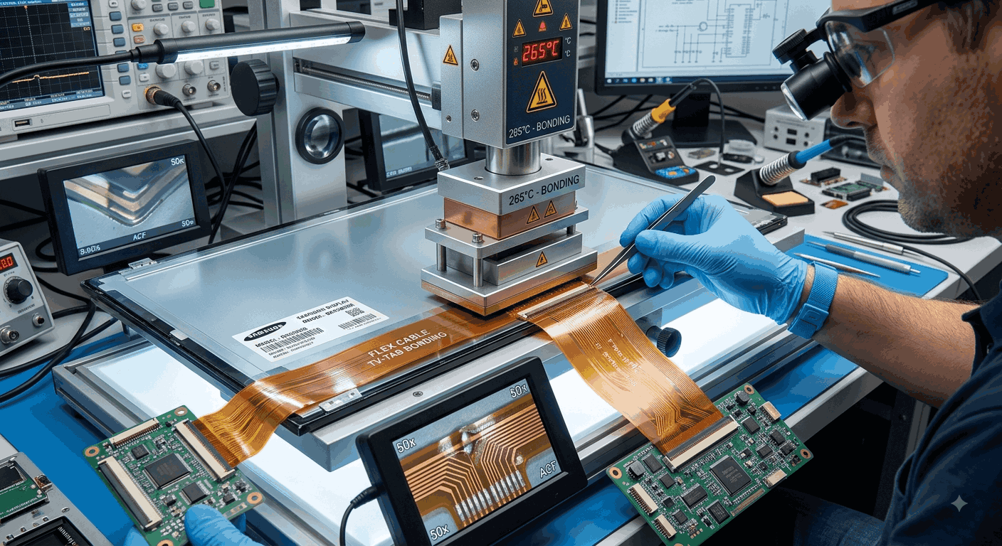 Inspecting TAB Bonding Flex Cables at Panel Edge