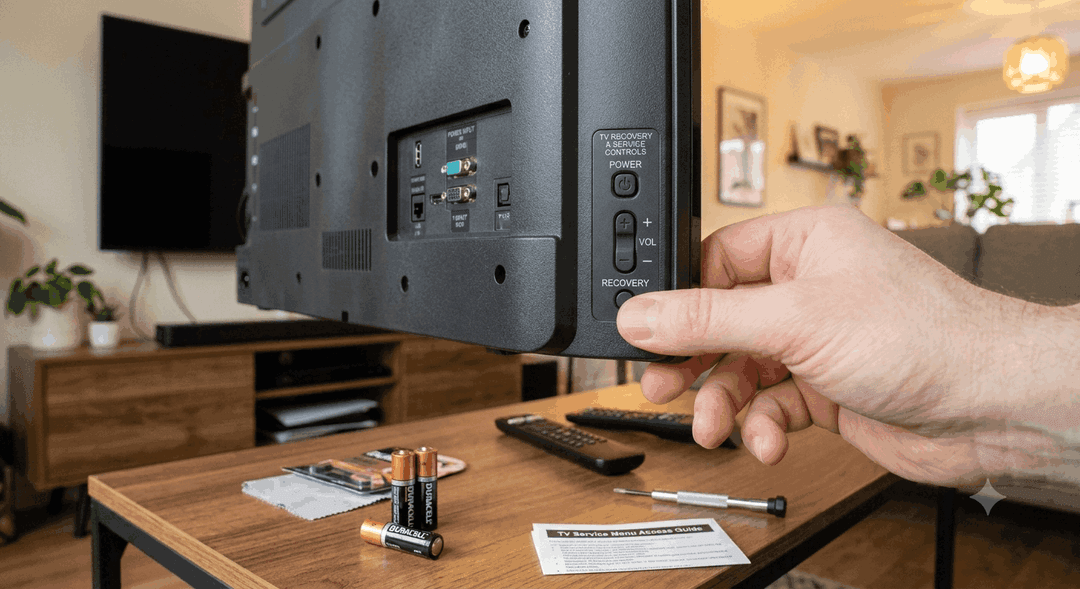 Accessing TV Service Buttons and Recovery Controls