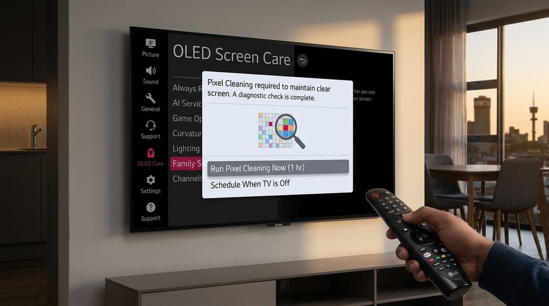 LG's built-in Pixel Cleaning tool