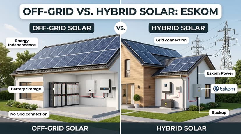 Navigating Eskom Rules: Off-Grid vs. Hybrid Solar Systems