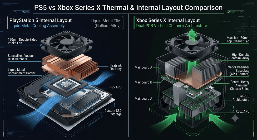 PS5 vs Xbox Series X Thermal & Internal Layout Comparison