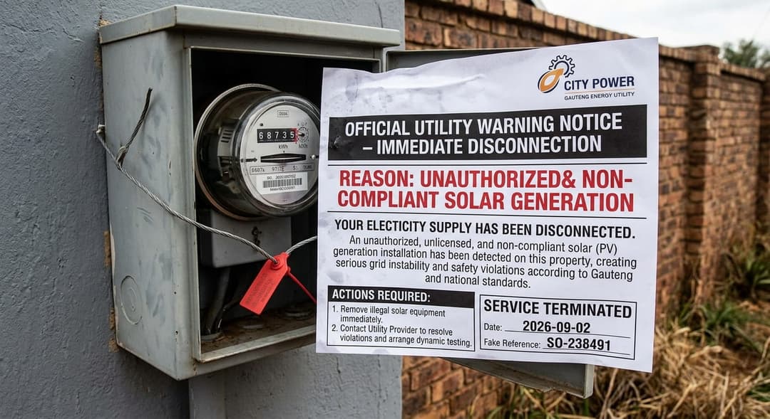 An official utility warning notice