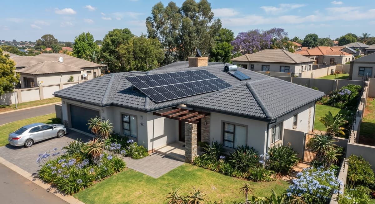Modern solar panel array installed on a residential roof